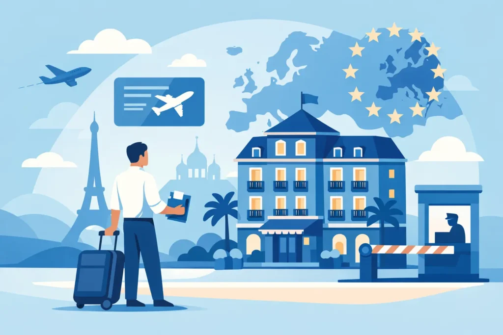 Preciso hotel para entrar Europa?